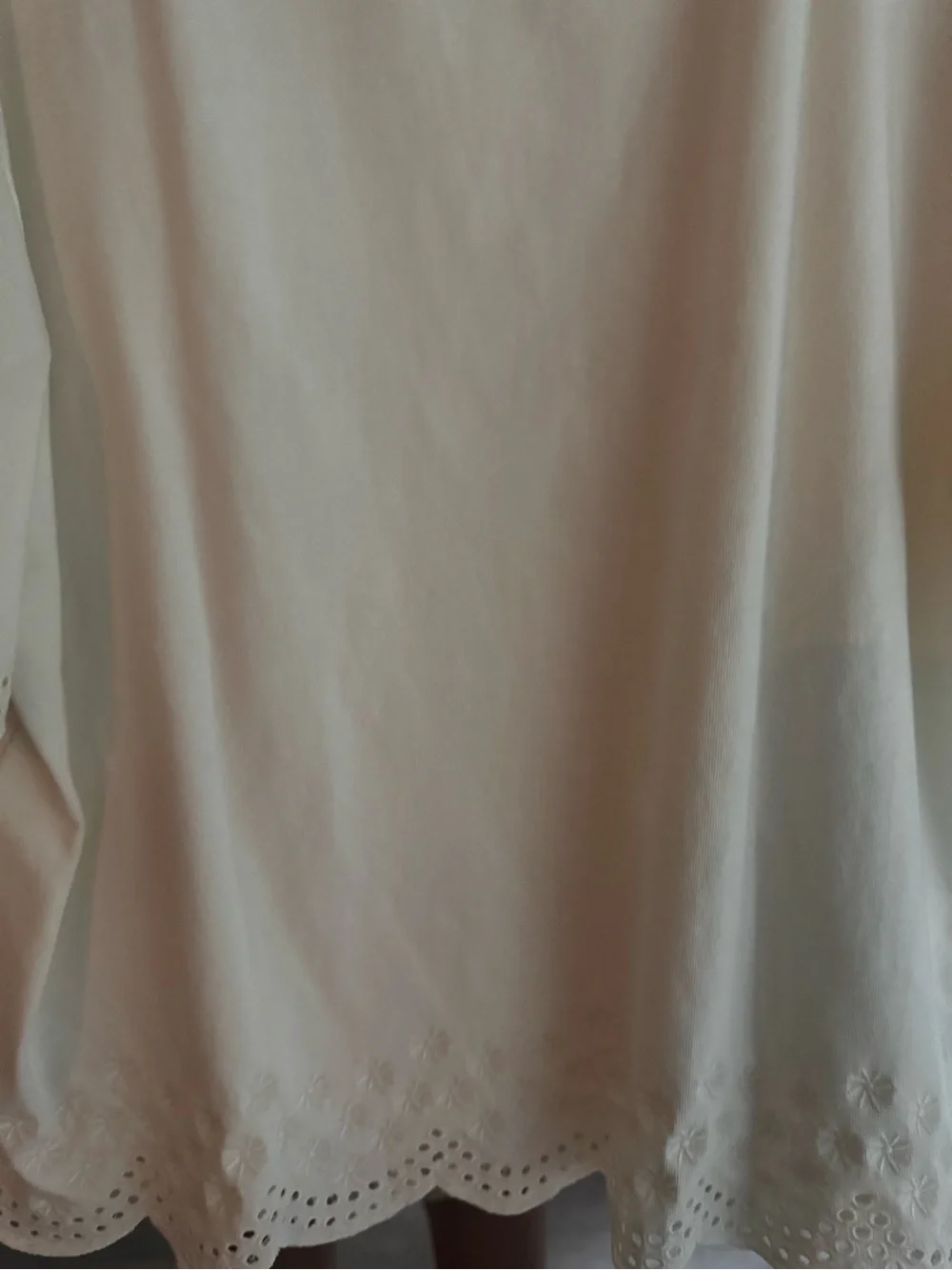 J. Crew Cream Eyelet-Trim Short Sleeve Top